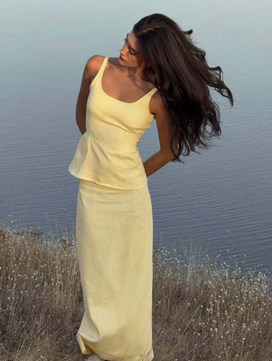 Structured Tank & Maxi Skirt Set