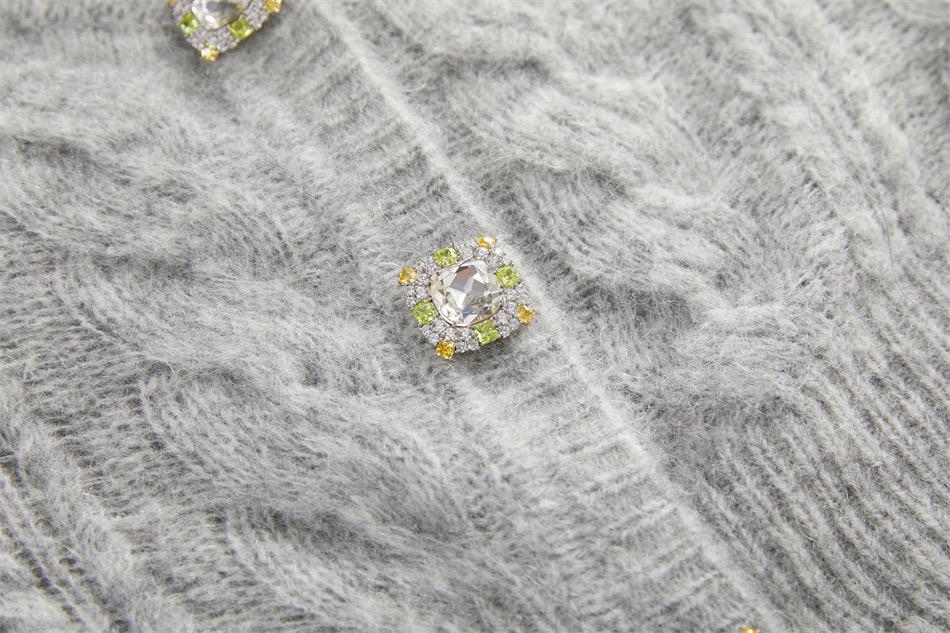 Crystal Kiss Off-Shoulder Knit Cardigan