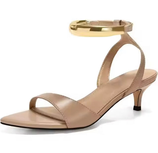 Golden Cuff Elegance Heels