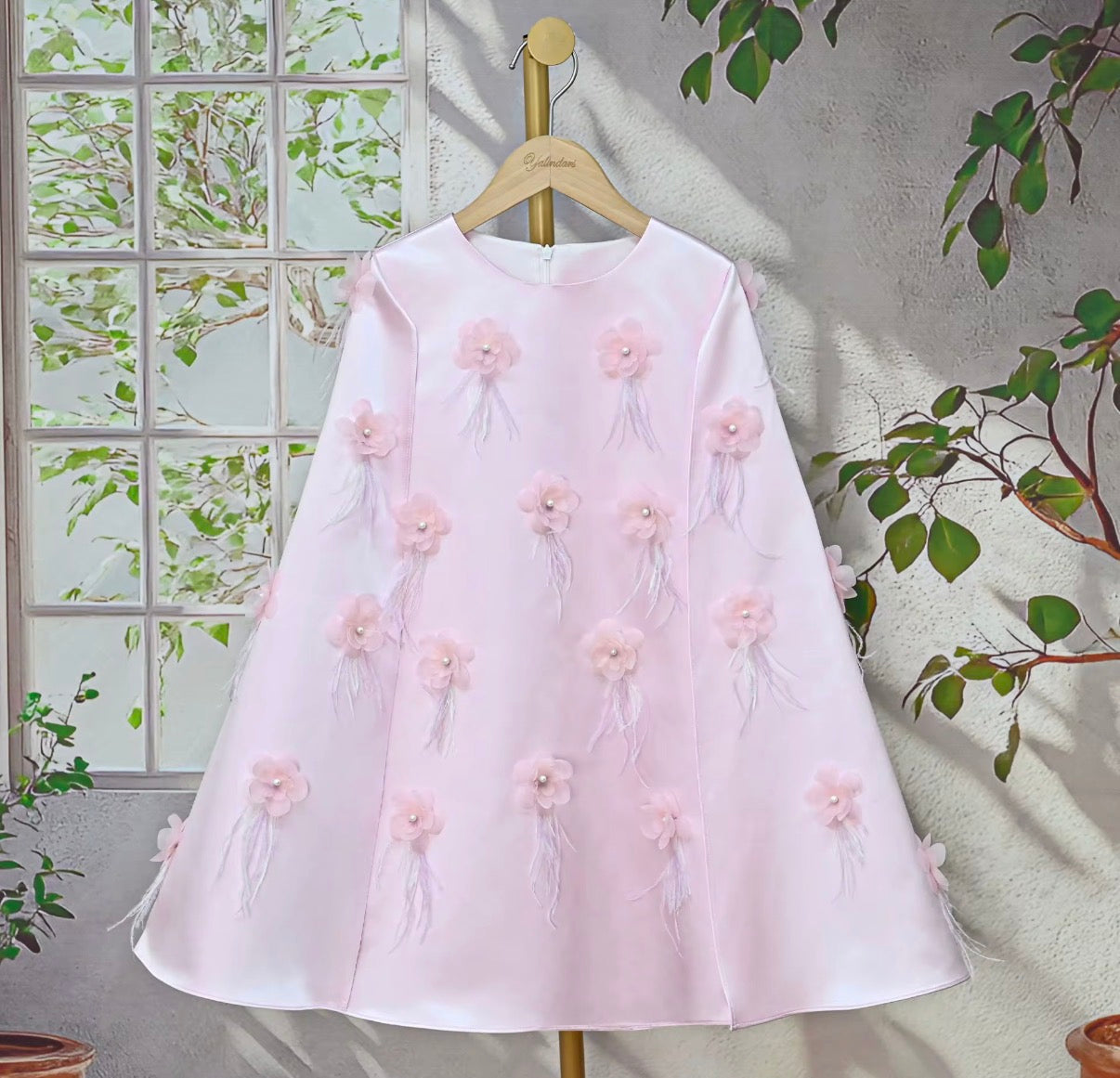 Blush Petal Cape Dress