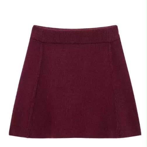 Buttoned Knit Cardigan & Skirt Set