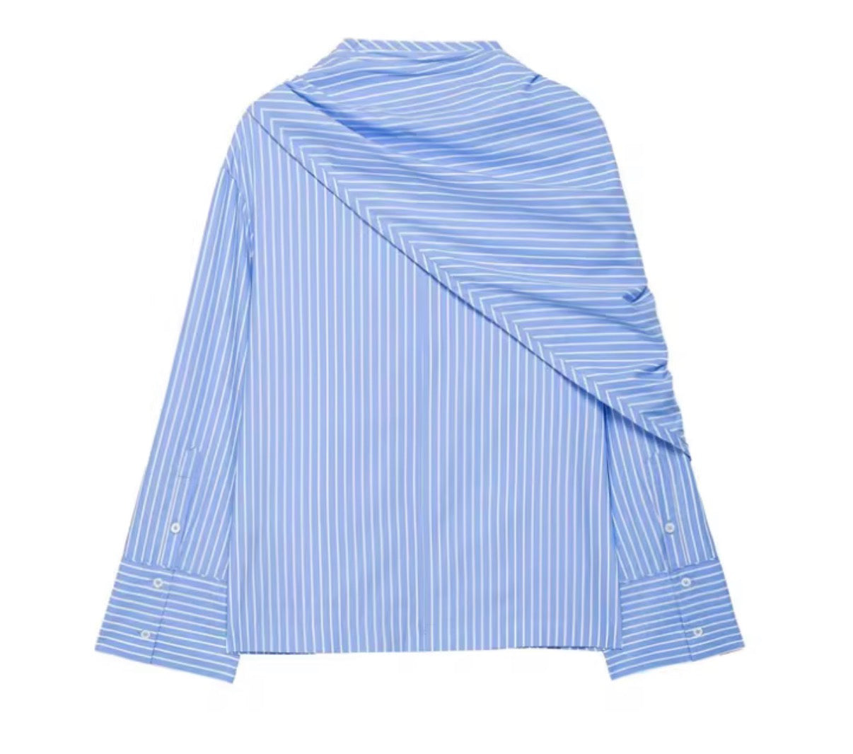 Striped Drape Bow Blouse