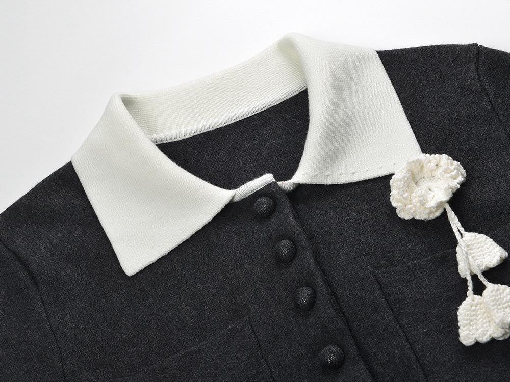 Winter Muse Contrast Knit Dress