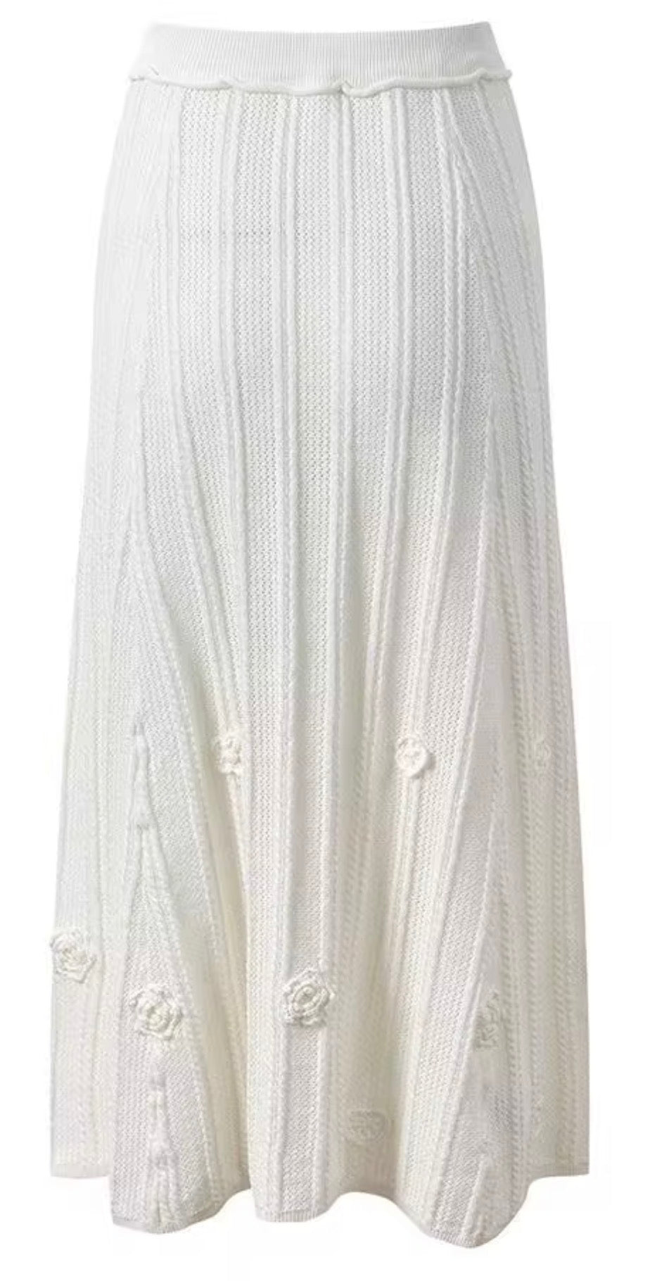 Floral Textured Knit Top & Skirt Set