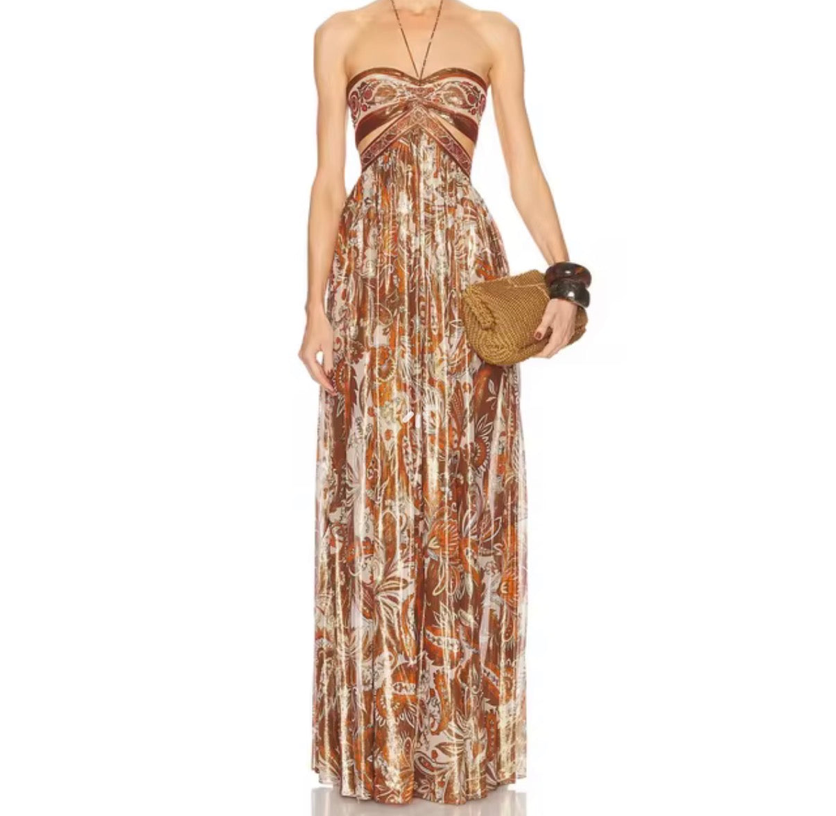Bohemian Cutout Bandeau Maxi Dress