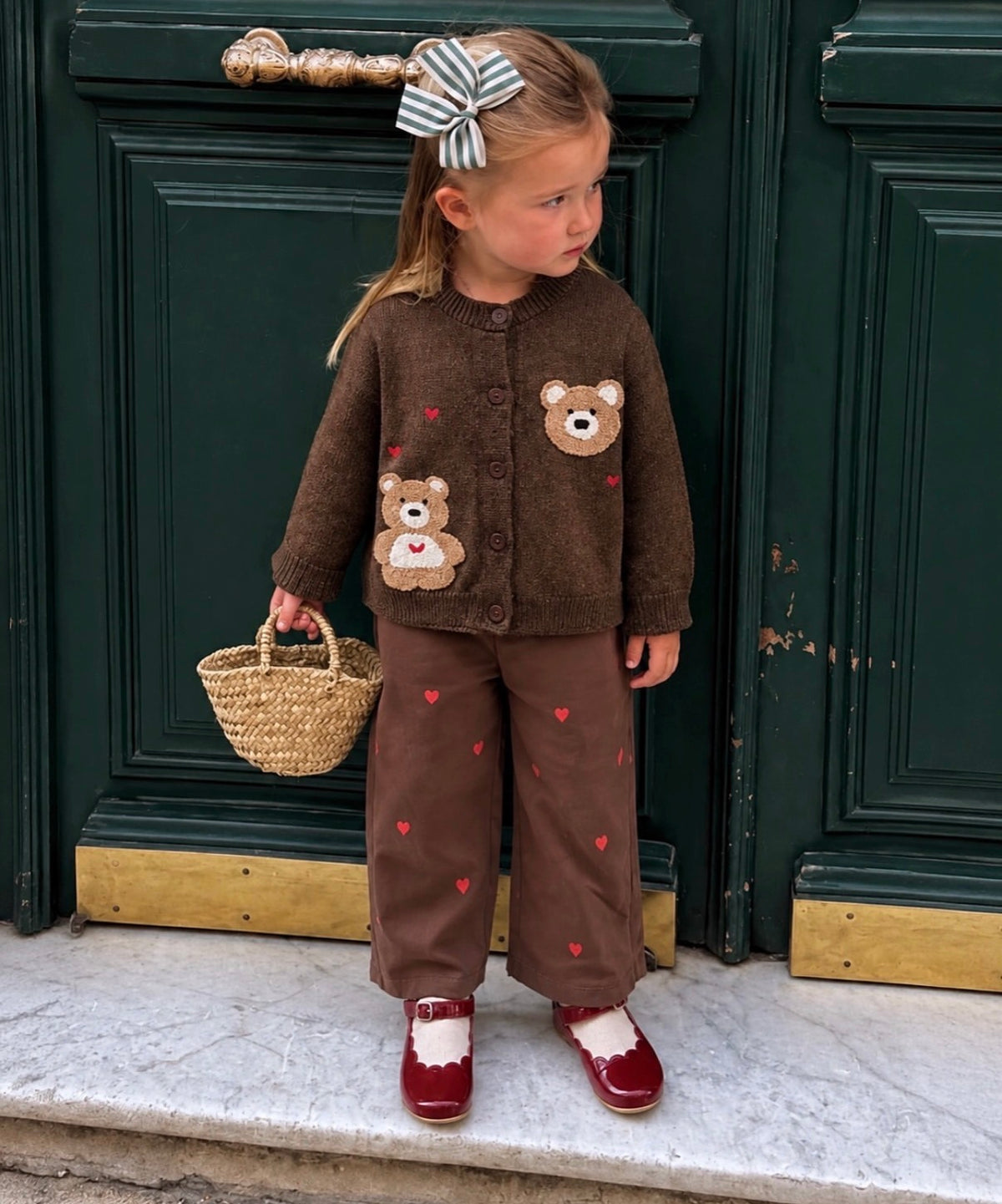 Teddy Hearts Knit Set