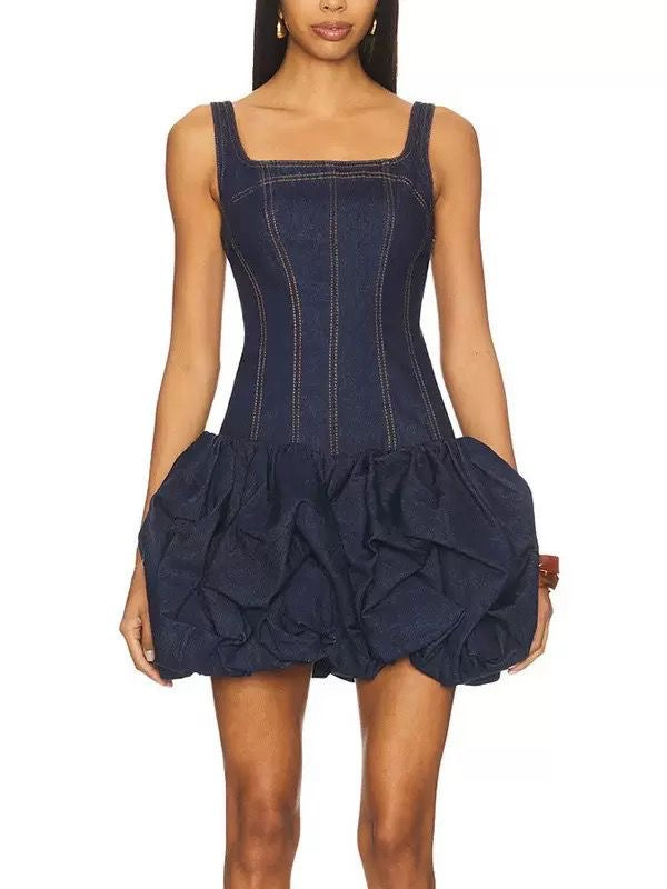 Denim Corset Bubble Dress