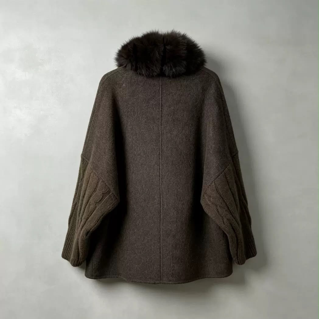 Noir Luxe Fur Knit Cardigan