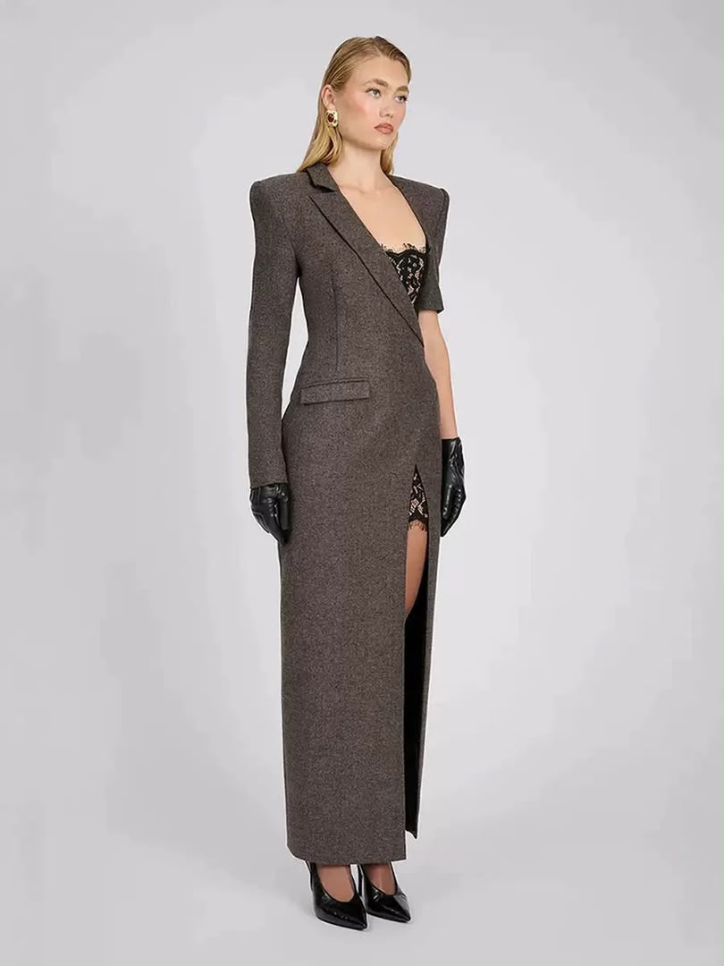 Noir Lace Blazer Dress