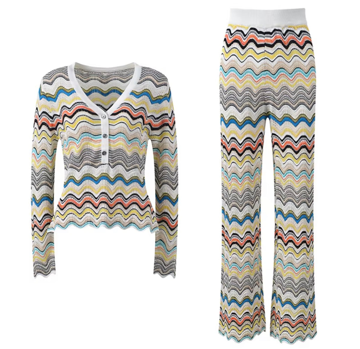 Sienna Wave Knit Two-Piece Set