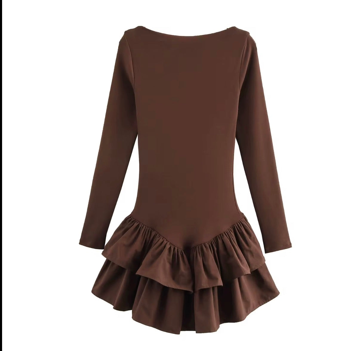 Long Sleeve Ruffled Mini Dress