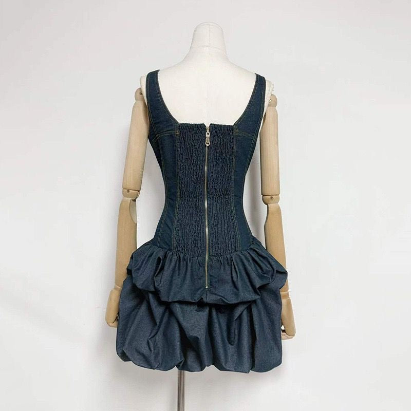 Denim Corset Bubble Dress