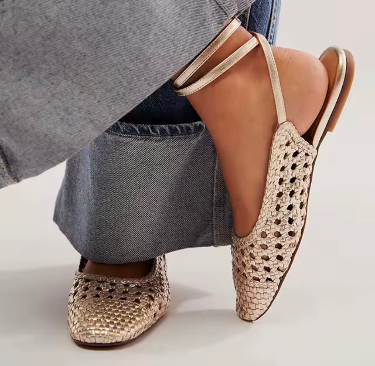 Lace-Up Woven Flats