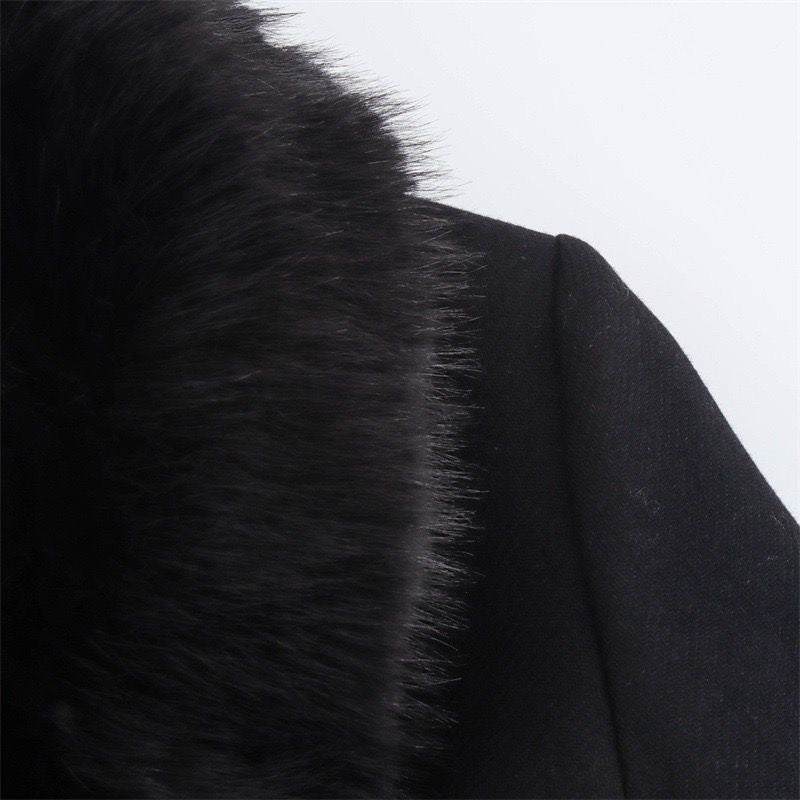 Royal Fur-Collar Winter Coat