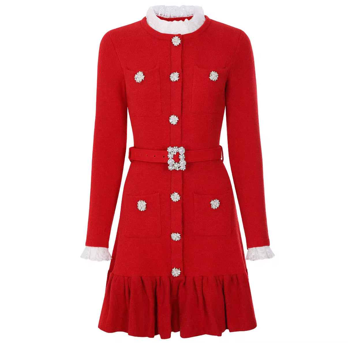 Crystal Couture Button Dress