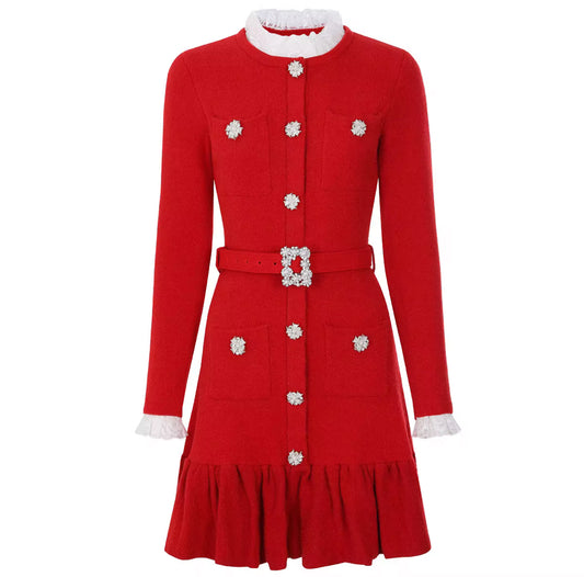 Crystal Couture Button Dress