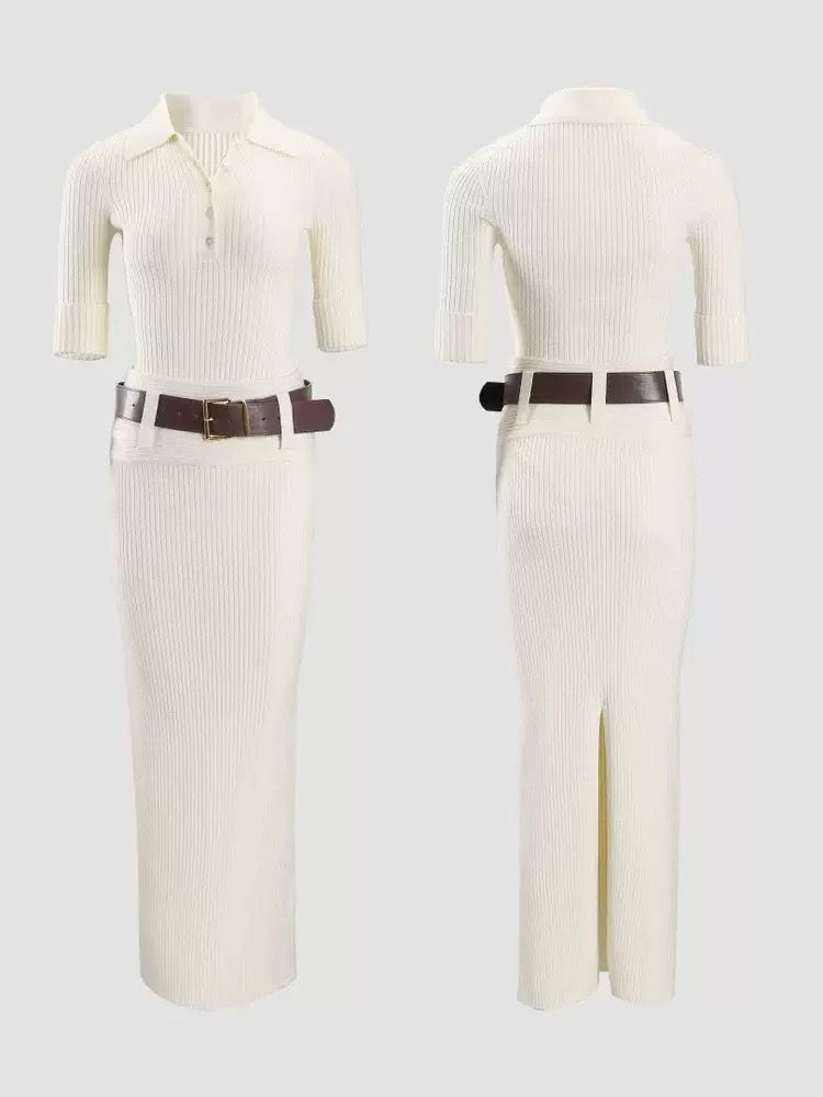 Ribbed Polo Maxi Set