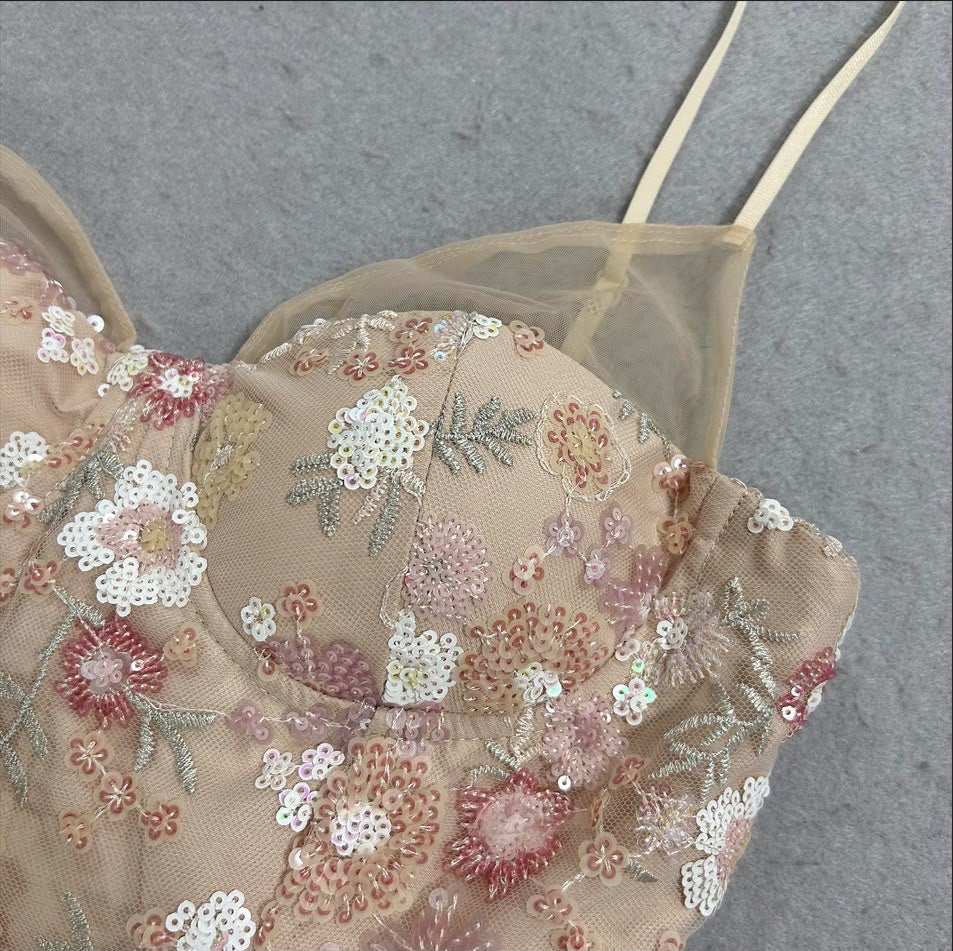 Floral Sequin Bubble Dress