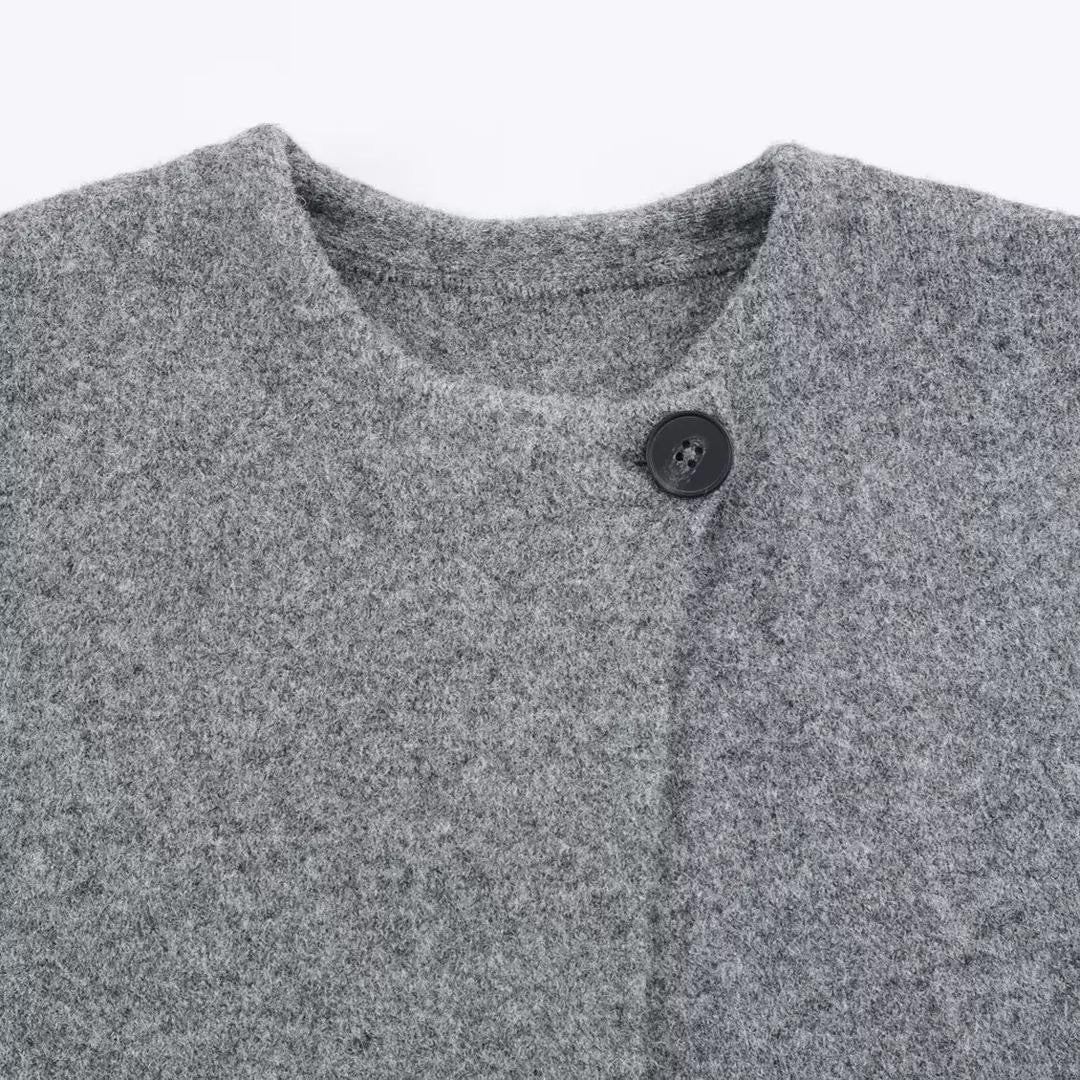 Soft Grace Wool Tie Jacket – Grey