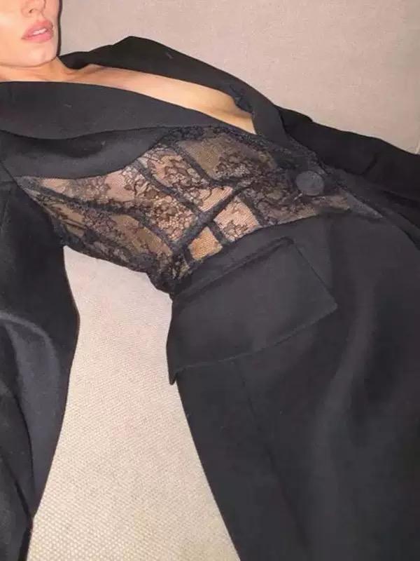 Midnight Lace Contour Blazer