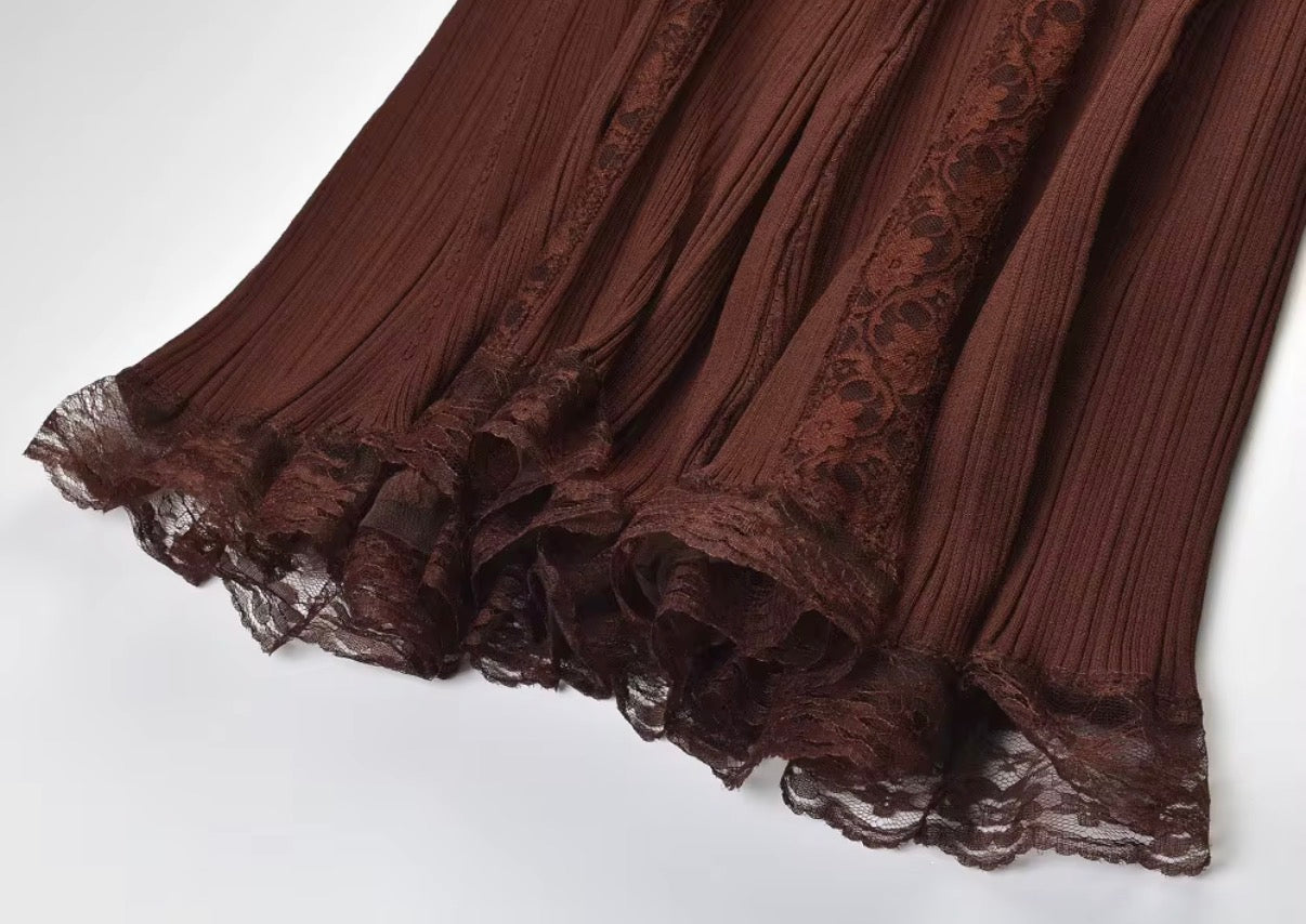 Mocha Lace Illusion Gown