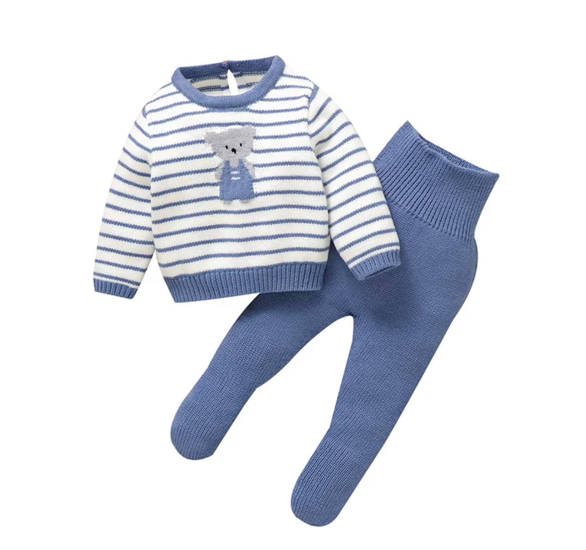 Teddy Stripe Knit Set