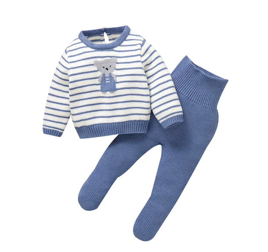 Teddy Stripe Knit Set