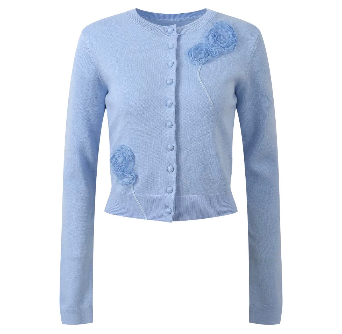 Floral Rosette Knit Cardigan