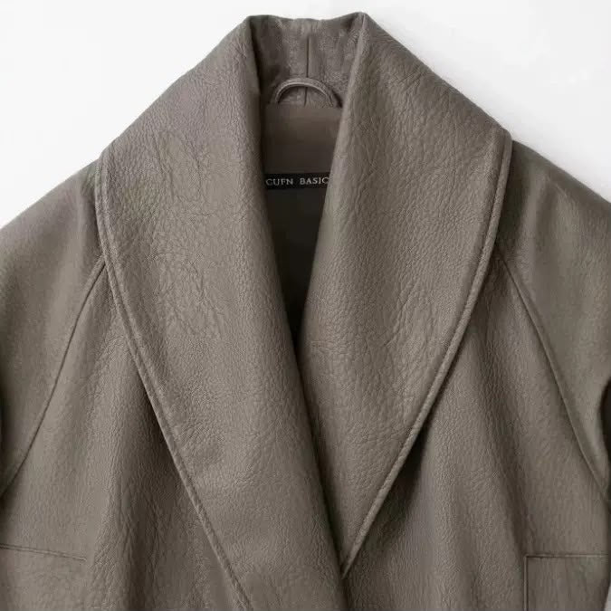 Taupe Wrap Leather Jacket