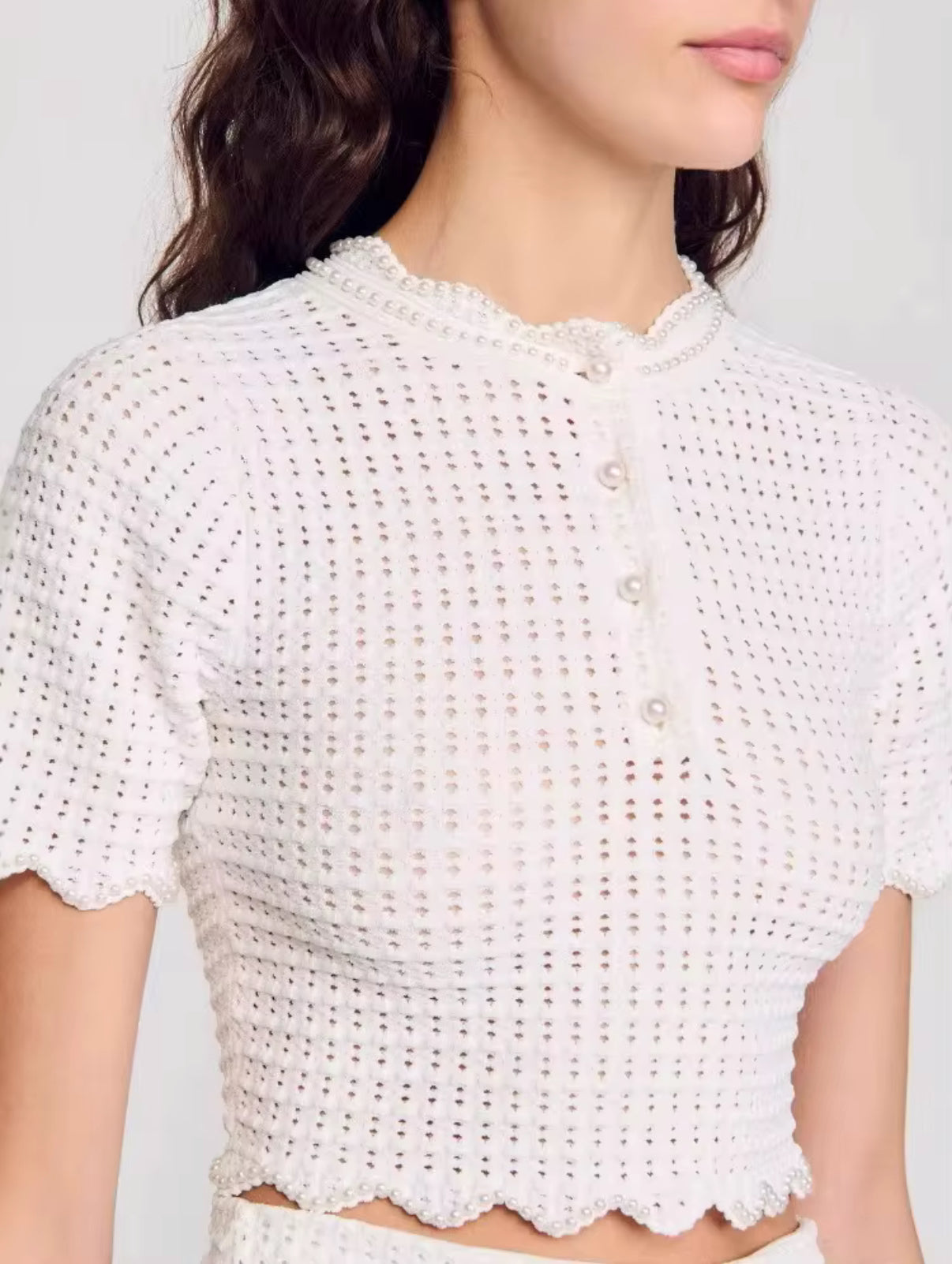 White Waffle-Texture Co-ord with Pocket Detail