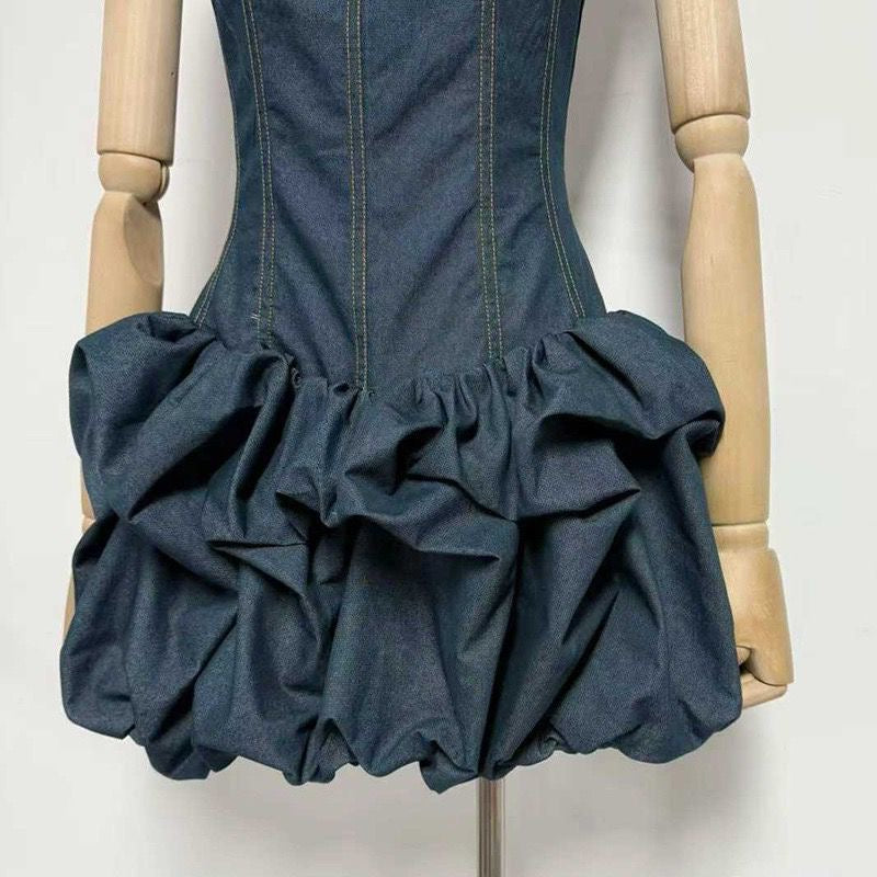 Denim Corset Bubble Dress