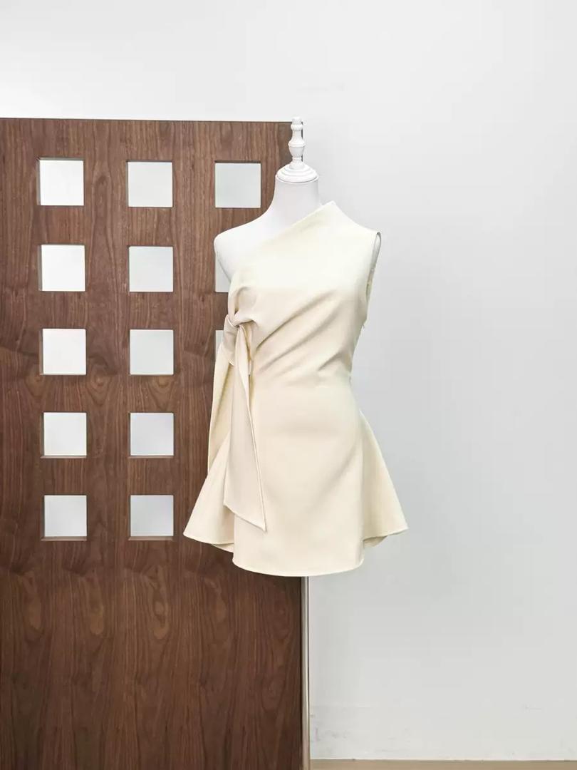 Ivory Sculpt Mini Dress