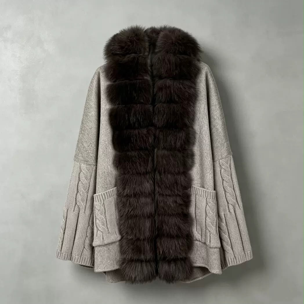 Noir Luxe Fur Knit Cardigan