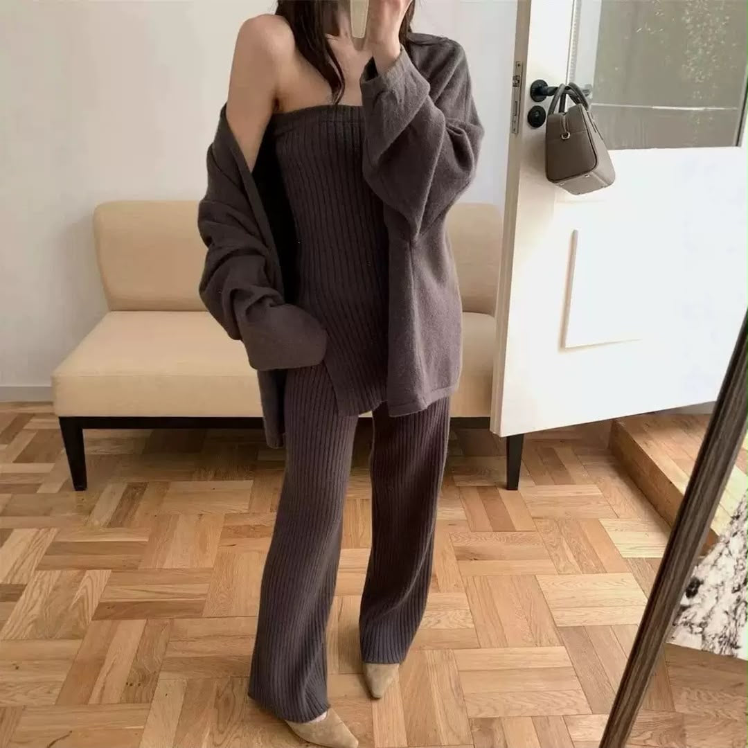 Cozy Ribbed 3-Piece Knit Set