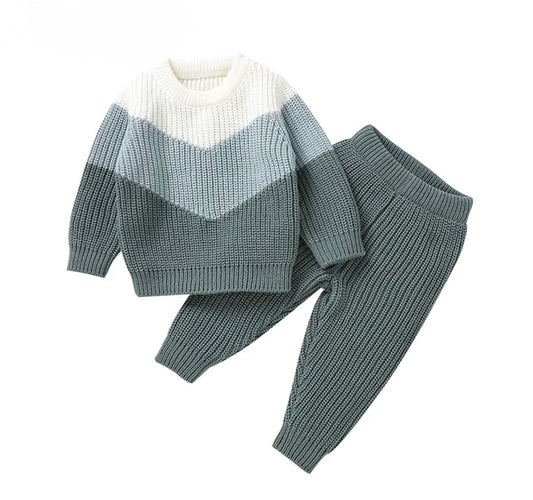 Chevron Colorblock Knit Set