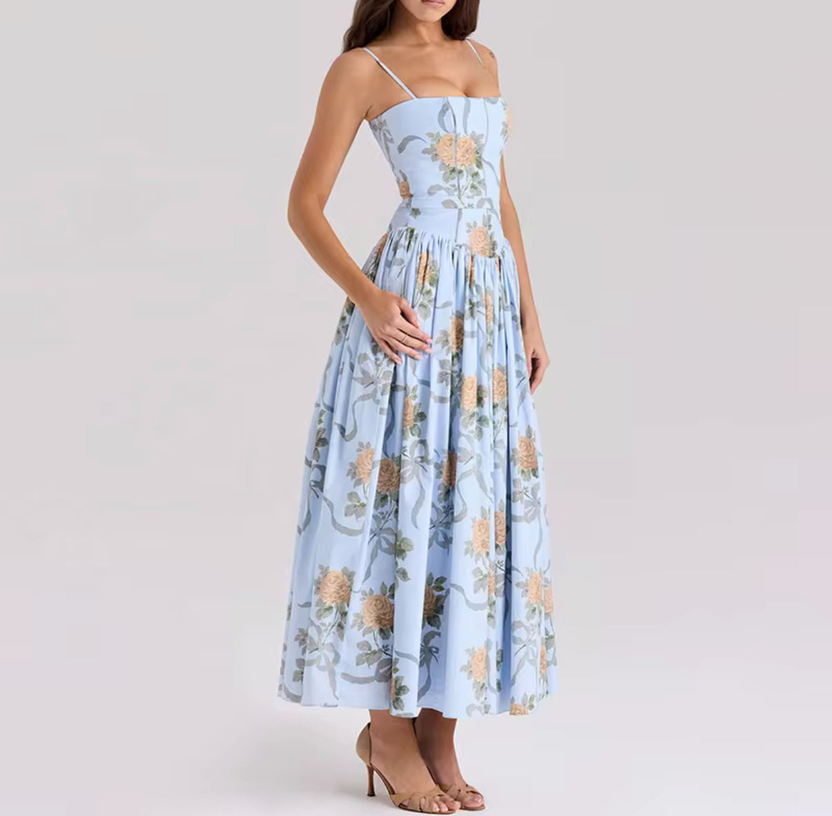 Blue blossom corset dress