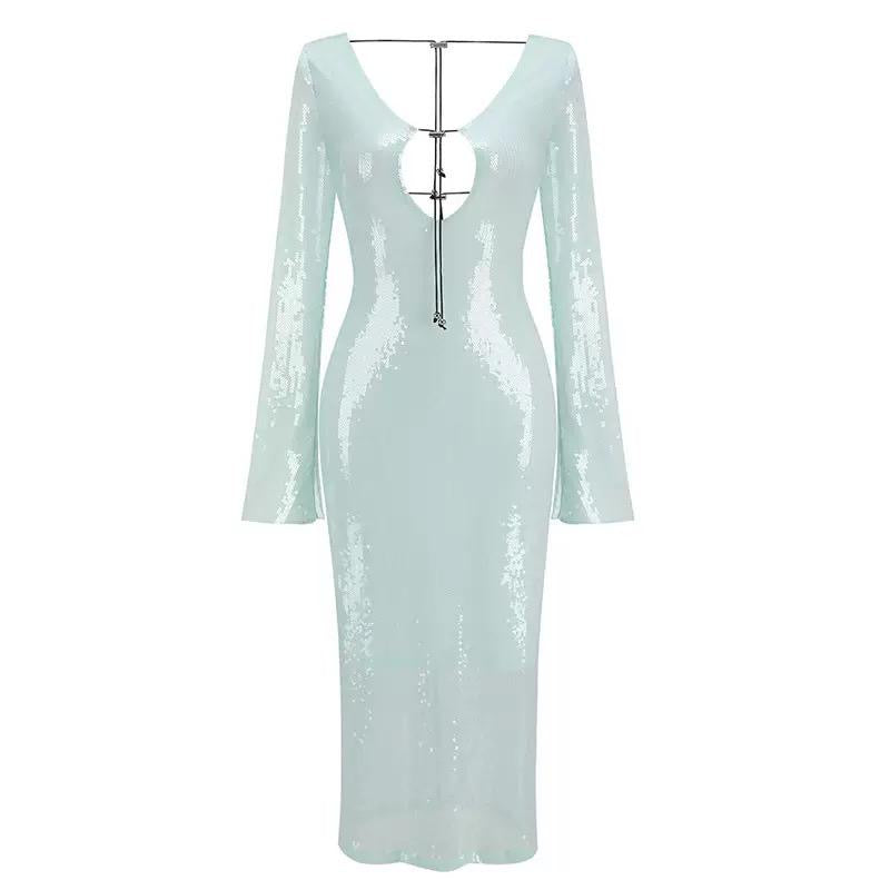 Luna Lure Long-Sleeve Sequin dress