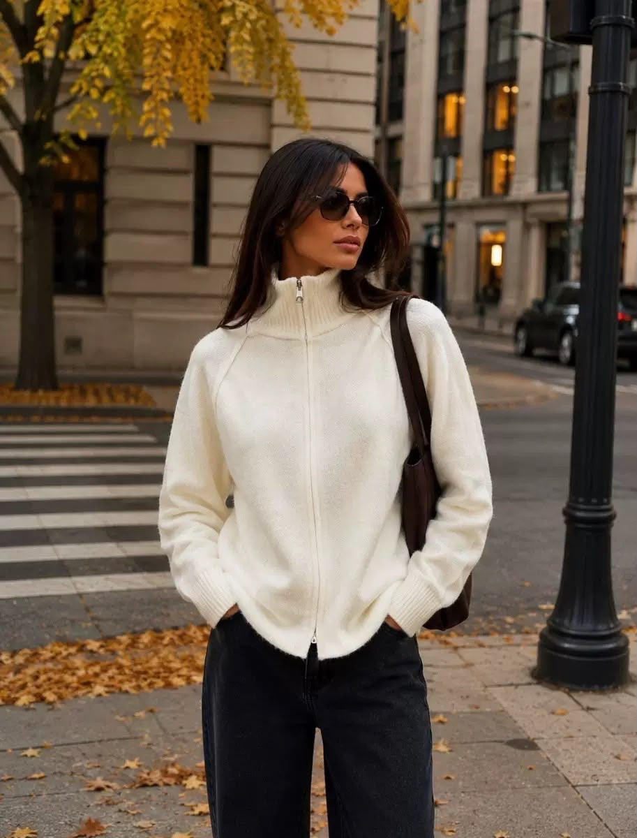 Monroe Zip-Up Knit Cardigan