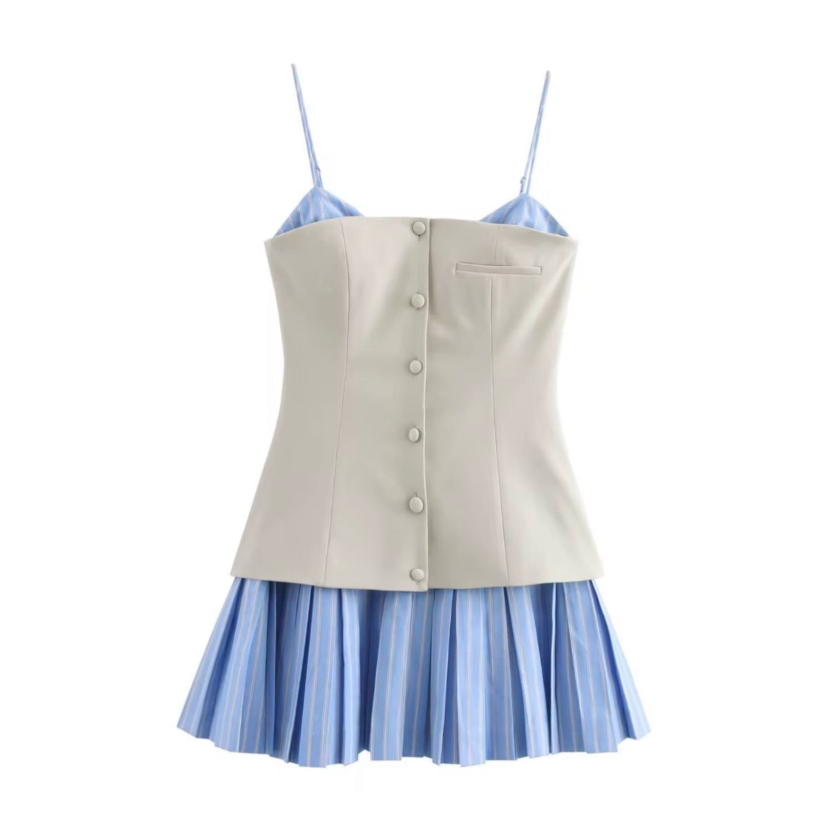Layered Corset Pleated Mini Dress