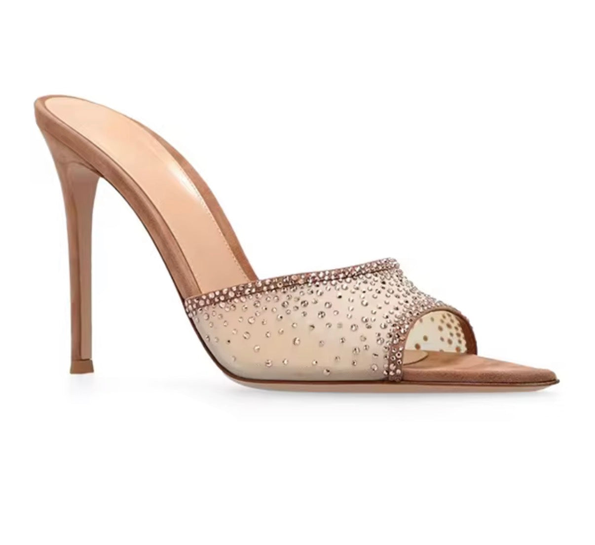 Crystal Veil Stiletto Mules