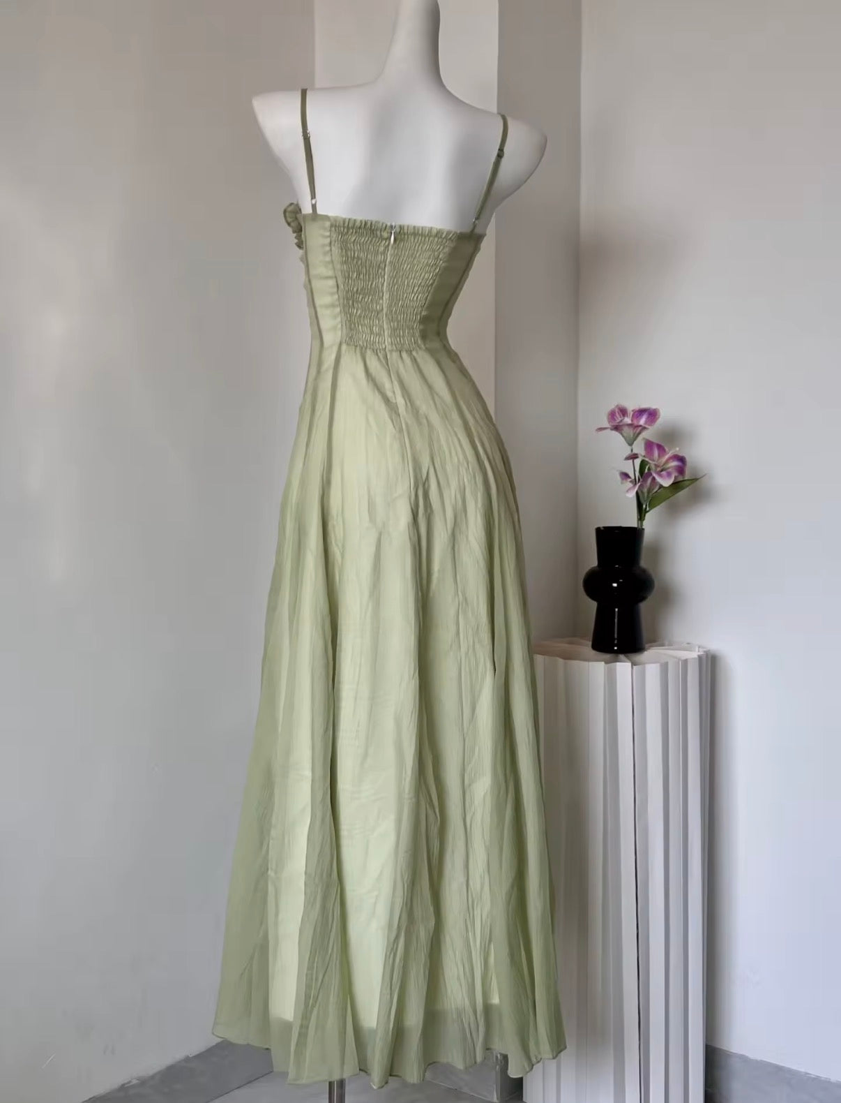 Ruffled Corset Flow Dress