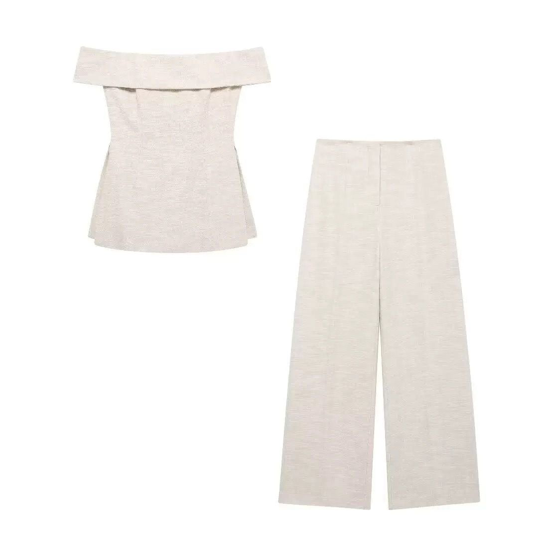 Luna Off-Shoulder Linen Set