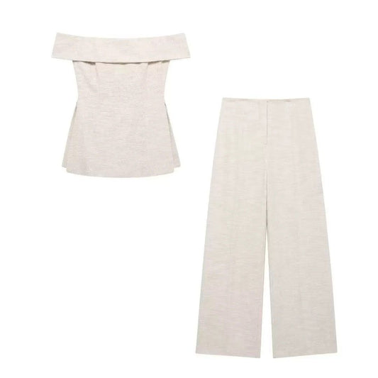 Luna Off-Shoulder Linen Set