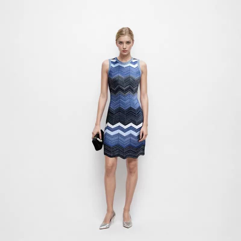 Chevron Knit Mini Dress