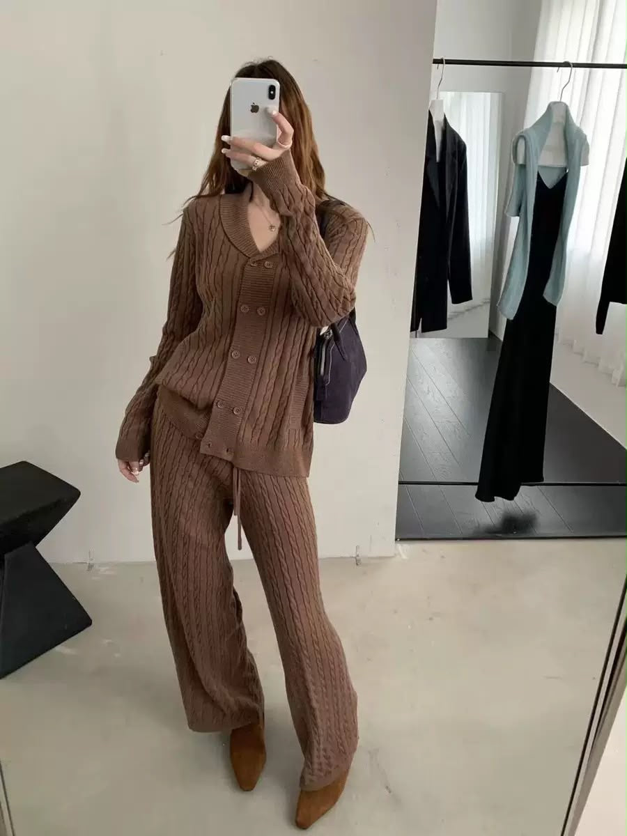 Monroe Cable-Knit Cardigan Set