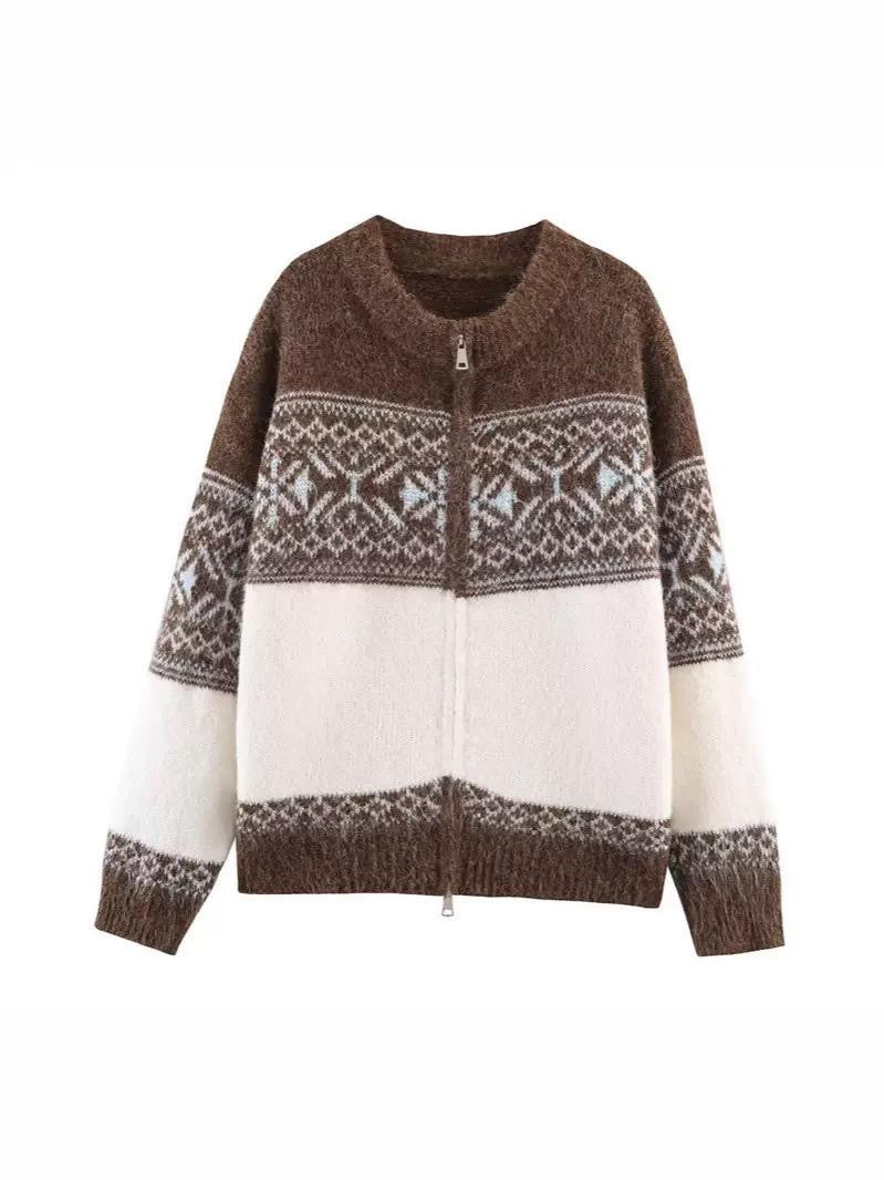 Alpine Pattern Knit Cardigan
