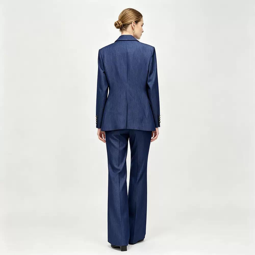Denim Tailored Suit Set
