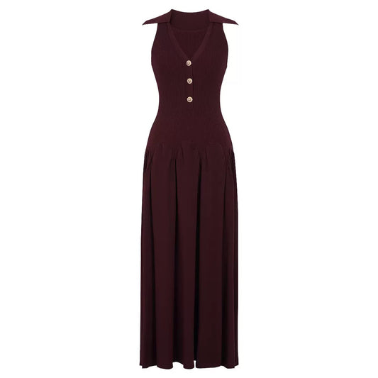 Collared Knit Maxi Dress
