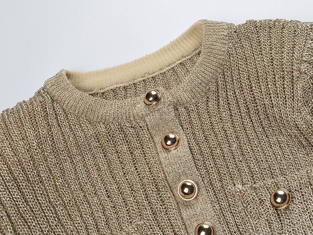 Golden Muse Pleated Maxi Dress