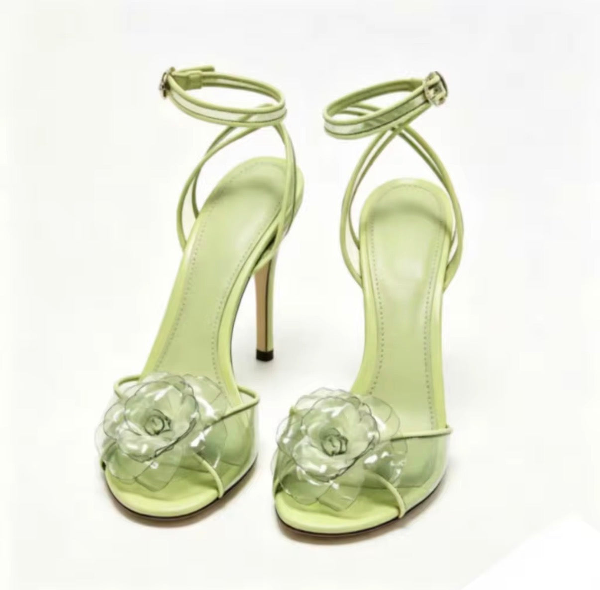 Lime Bloom Stiletto Heels